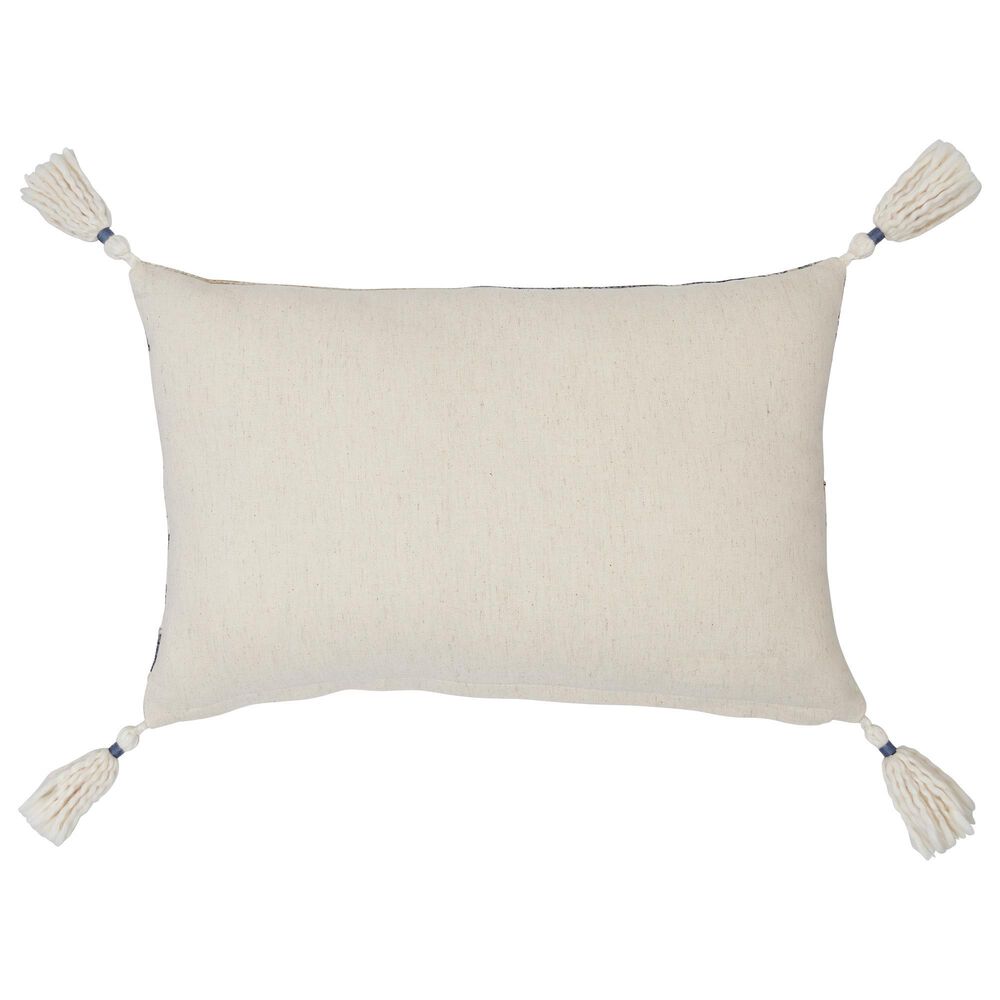 Ashley Winbury 14&quot; x 22&quot; Lumbar Throw Pillow in Blue, Tan, Ivory and White, , large