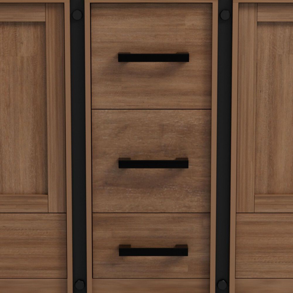 Lexora Home Ziva 84" Double Bathroom Vanity in Rustic Barnwood with 2 cm White Cultured Marble Top and Rectangular Sinks, , large