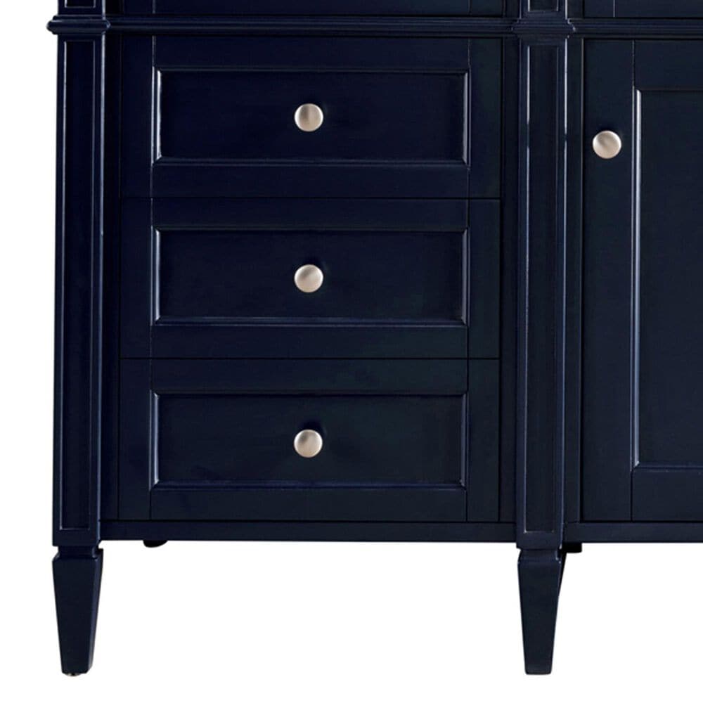 James Martin Vanities Brittany 60" Single Bathroom Vanity in Victory Blue with 3 cm Eternal Jasmine Pearl Silestone Top, Rectangular Sink and FreePower Wireless Charger, , large