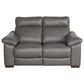 Natuzzi Editions Estremo Leather Loveseat with Dual Power Motion in Sauvage Dark Gray, , large