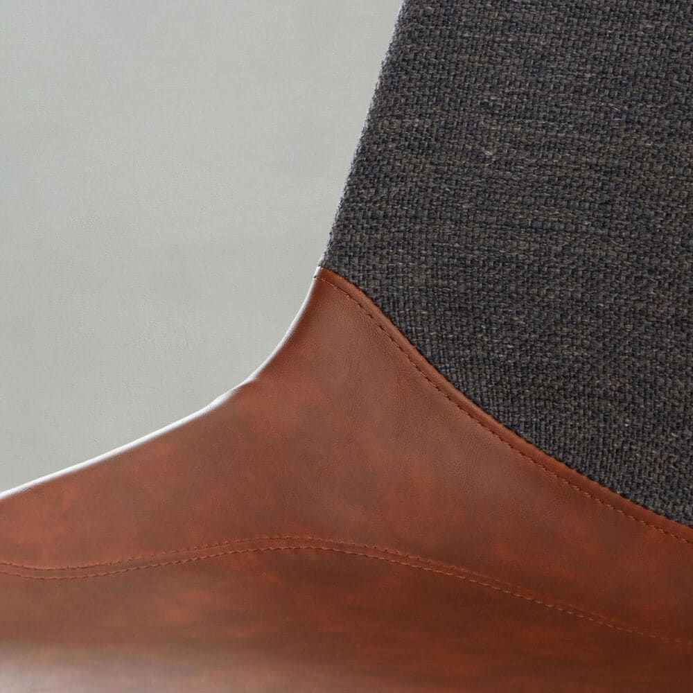 Lumisource Outlaw Side Chair with Brown and Grey Cushion in Black (Set of 2), , large