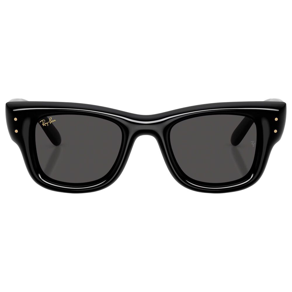 Rayban Glasses A$AP Rocky Wayfarer Puffer Sunglasses with Ultra Black Lenses in Polished Black, , large