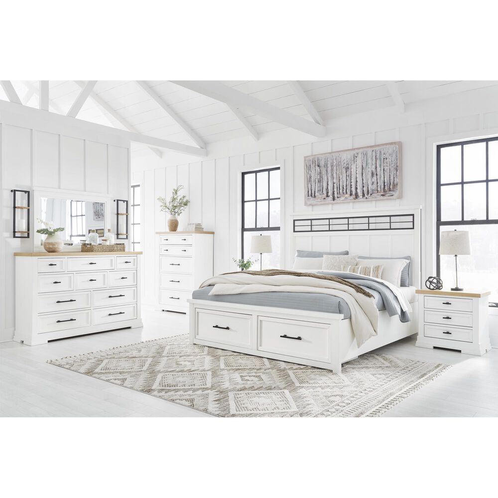 Ashley Ashbryn Queen Storage Bed in White and Natural, , large