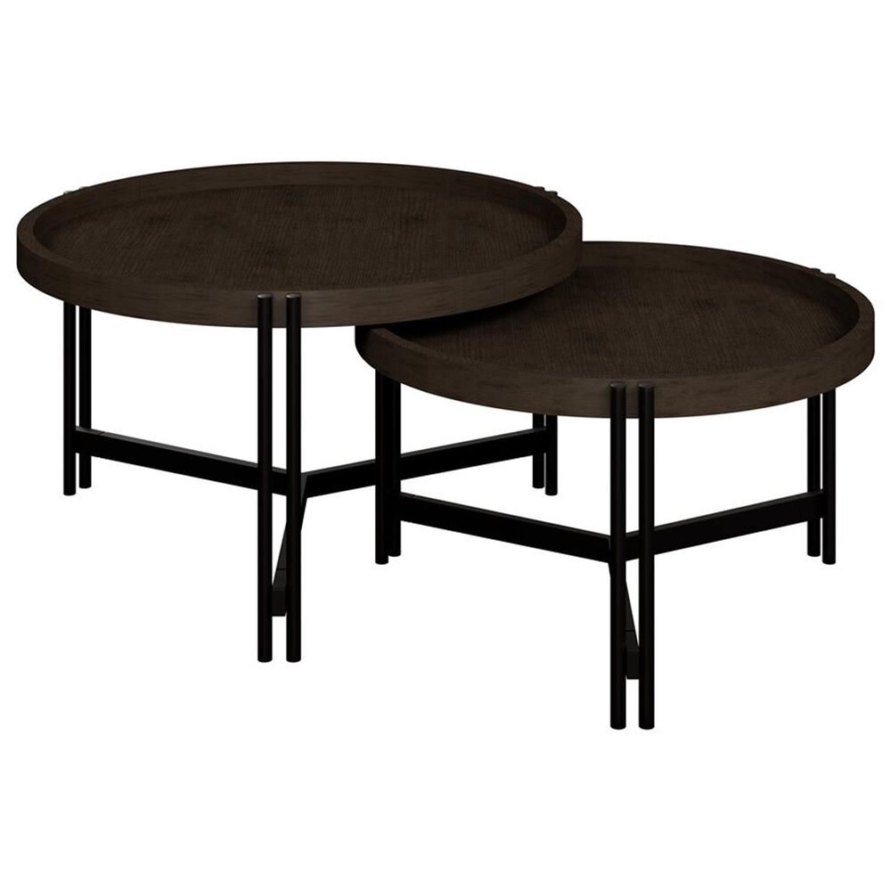Golden Wave Furniture Huron Nesting Cocktail Table in in Dark Brown and Black, , large