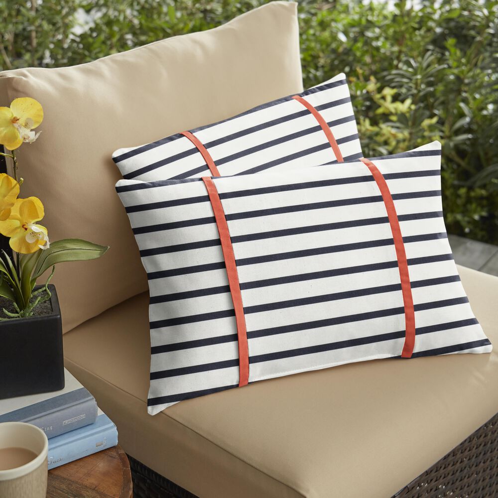 Sorra Home Sunbrella 12" x 24" Pillow in Lido Indigo (Set of 2), , large