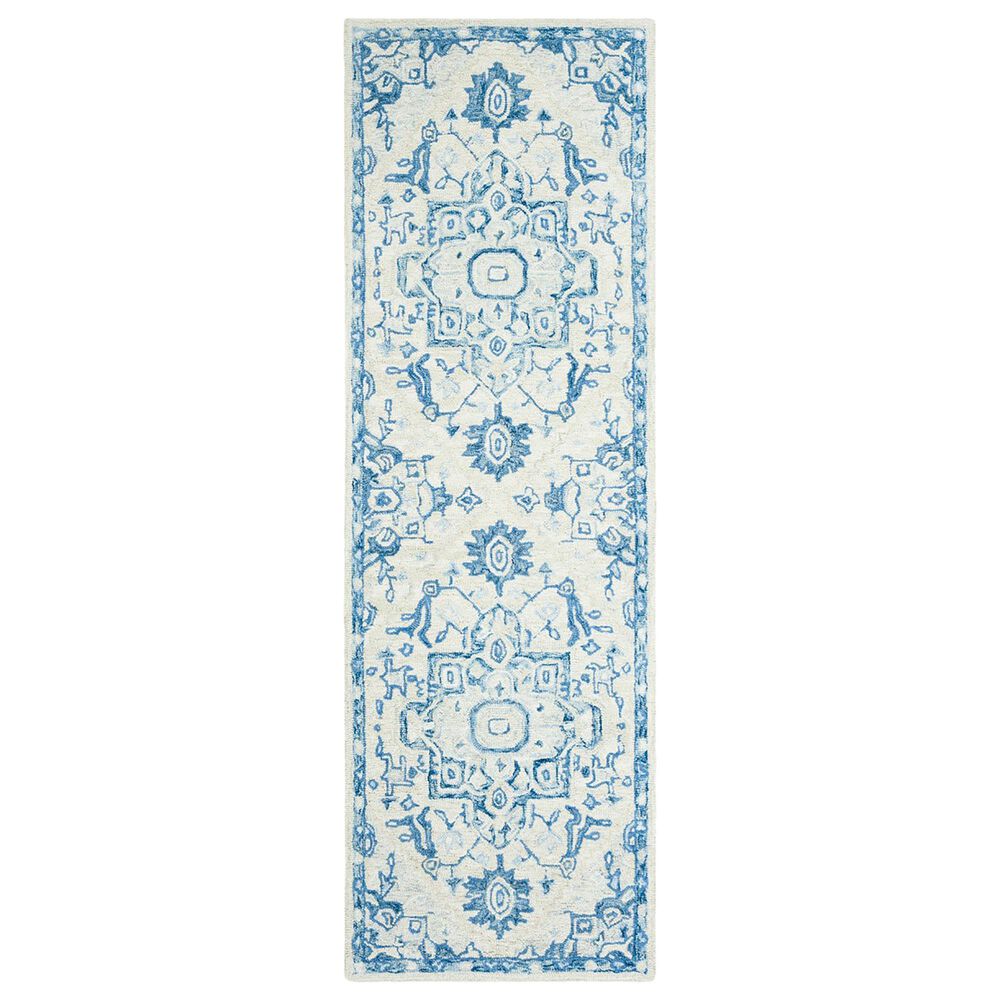Safavieh Micro-Loop 2"3" x 11" Ivory and Blue Runner, , large