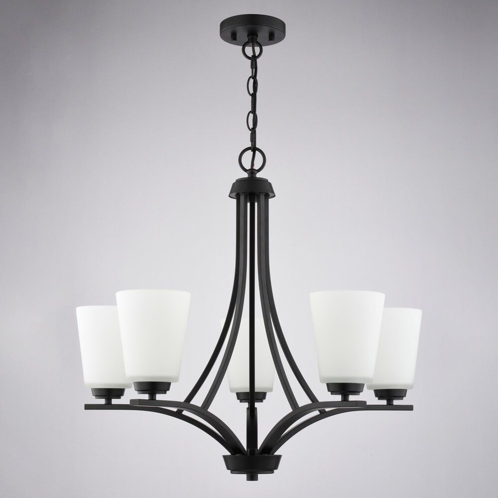 Vaxcel Lighting River Grove 5-Light Chandelier in Matte Black, , large