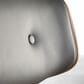Lumisource Lombardi Swivel Adjustable Barstool with Grey Cushion in Black and Walnut, , large