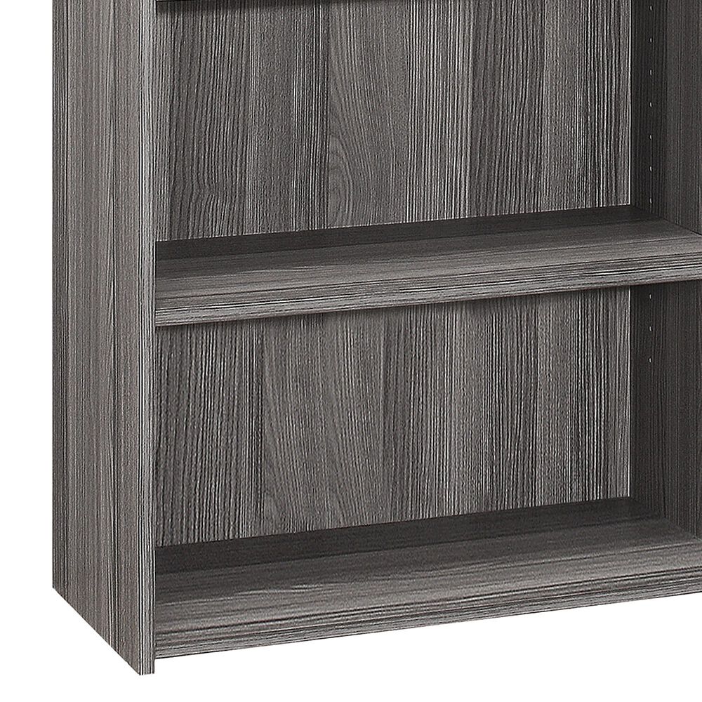 Monarch Specialties 3-Shelf Bookcase in Grey, , large