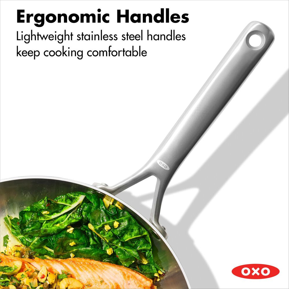 Green Pan Mira 12" Open Frypan Uncoated in Stainless Steel, , large