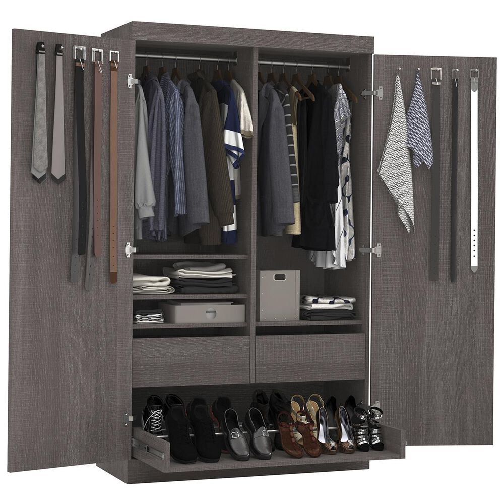 Bestar Pur Pullout Armoire In Bark Gray, , large