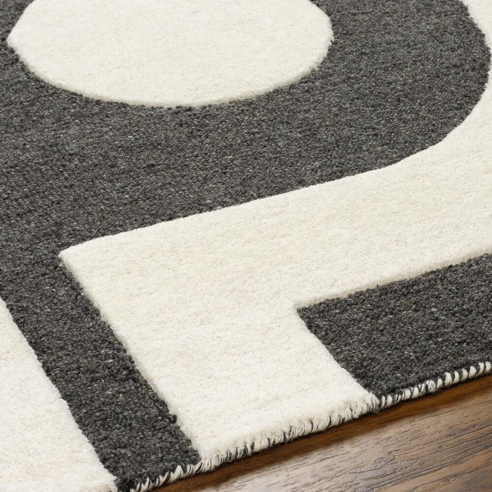 Surya Brook 8&#39; x 10&#39; White and Charcoal Area Rug, , large
