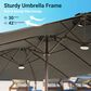 HOMLUX 15" Outdoor Market Umbrella with Sandbags Base and LED Lights in Dark Gray, , large