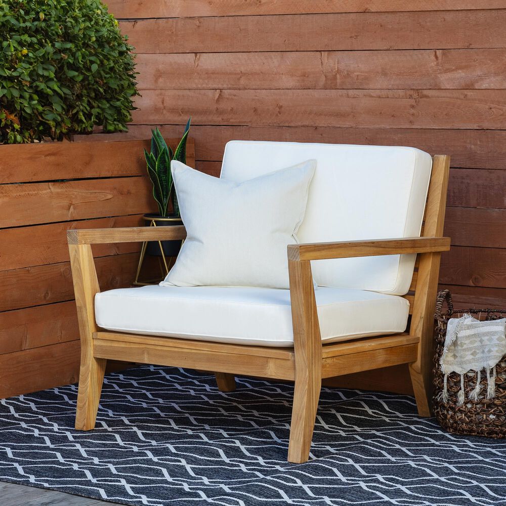 Linon Home Decor Carenen Patio Arm Chair in White, , large