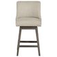 Valor Living Granville Swivel Counter Stool with Wheat Upholstered in Grey, , large