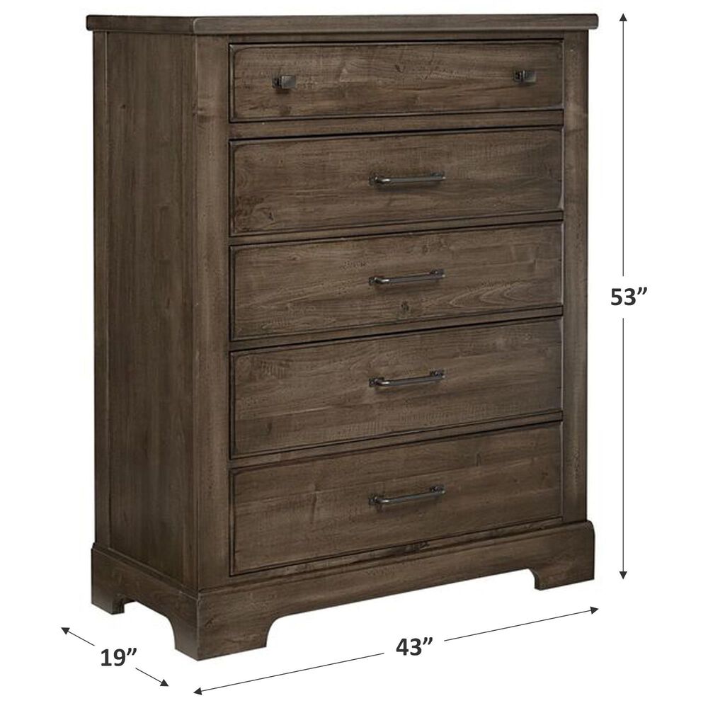 Viceray Collections Cool Rustic 5 Drawer Chest in Mink, , large
