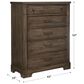 Viceray Collections Cool Rustic 5 Drawer Chest in Mink, , large