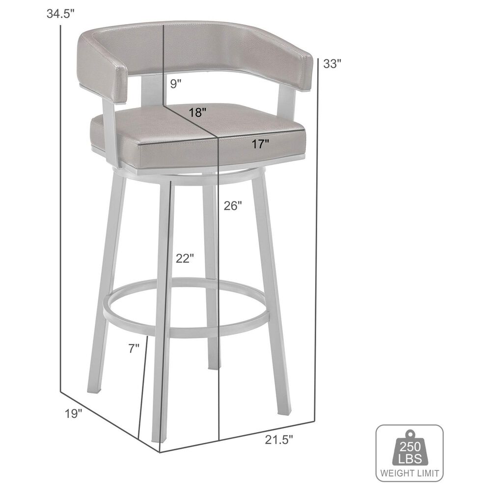 Armen Living Cohen 26&quot; Swivel Counter Stool in Black, , large