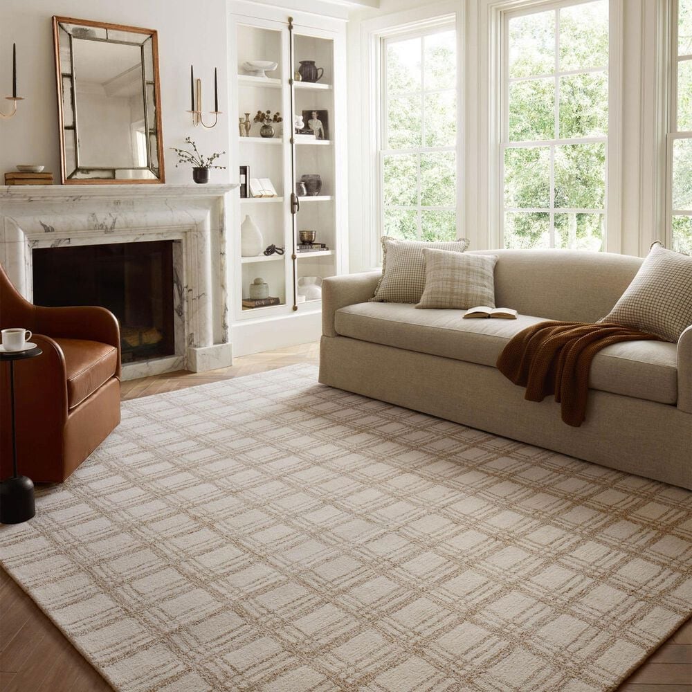 Chris Loves Julia x Loloi Polly 9&#39;3&quot; x 13&#39; Cream and Sand Area Rug, , large