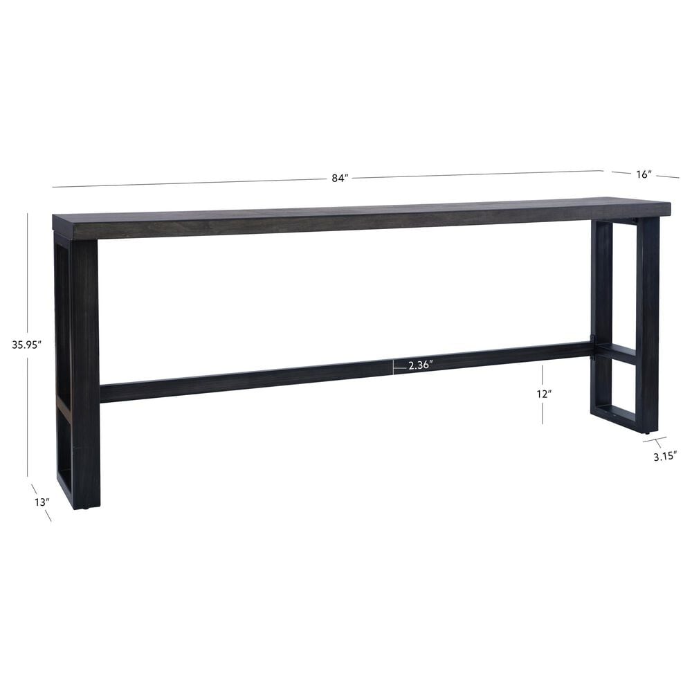 Linden Boulevard Haywood Sofa Bar Table in Gray and Gunmetal, , large