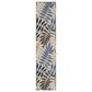 Nourison Aloha Floral 2" x 6" Grey and Blue Indoor/Outdoor Runner, , large