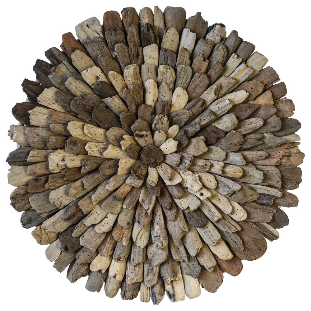 Creative Coop 23" Round Wall Decor in Brown, , large