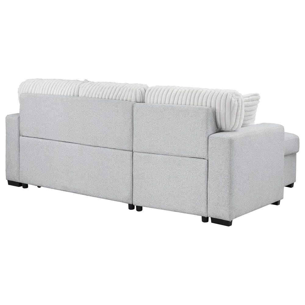 Global Furniture USA Stationary Sofa Sleeper with Reversible Chaise in Grey, , large