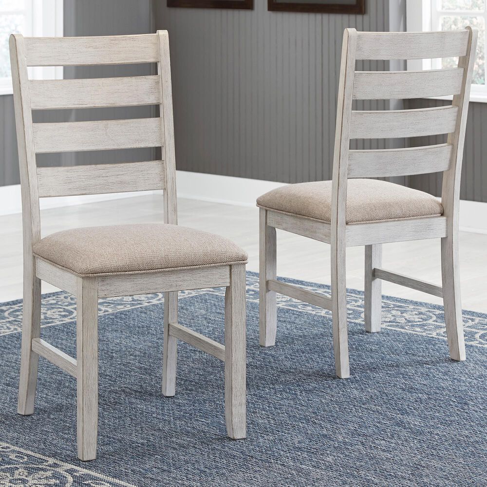 Signature Design by Ashley Skempton Side Chair in Grayish White and Beige (Set of 2), , large