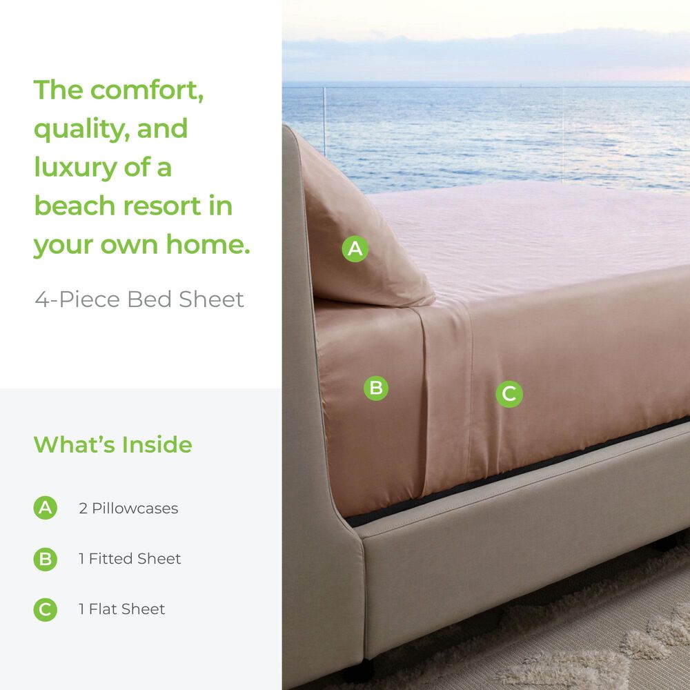 Cariloha Resort 4-Piece Queen Sheet Set in Blush, , large