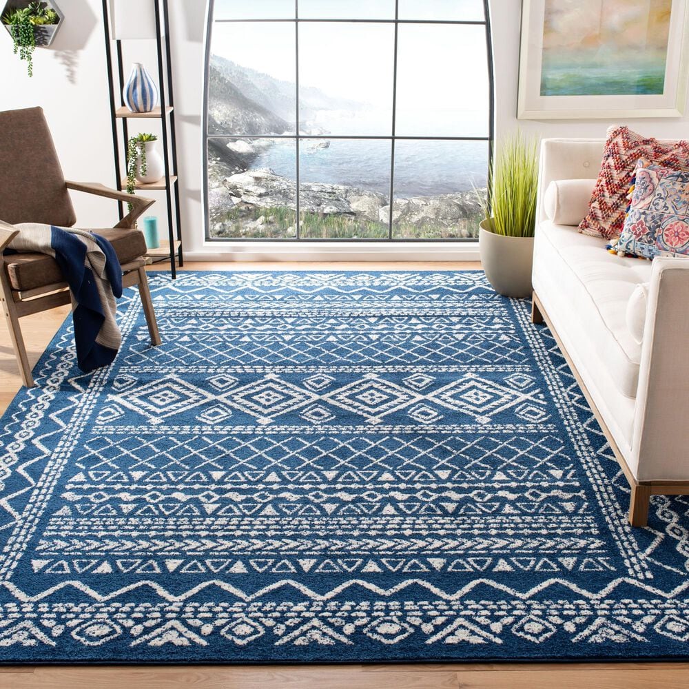 Safavieh Tulum TUL268N 9&#39; x 12&#39; Navy and Ivory Area Rug, , large