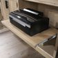Sauder Aspen Post Credenza Desk with Hutch in Prime Oak, , large