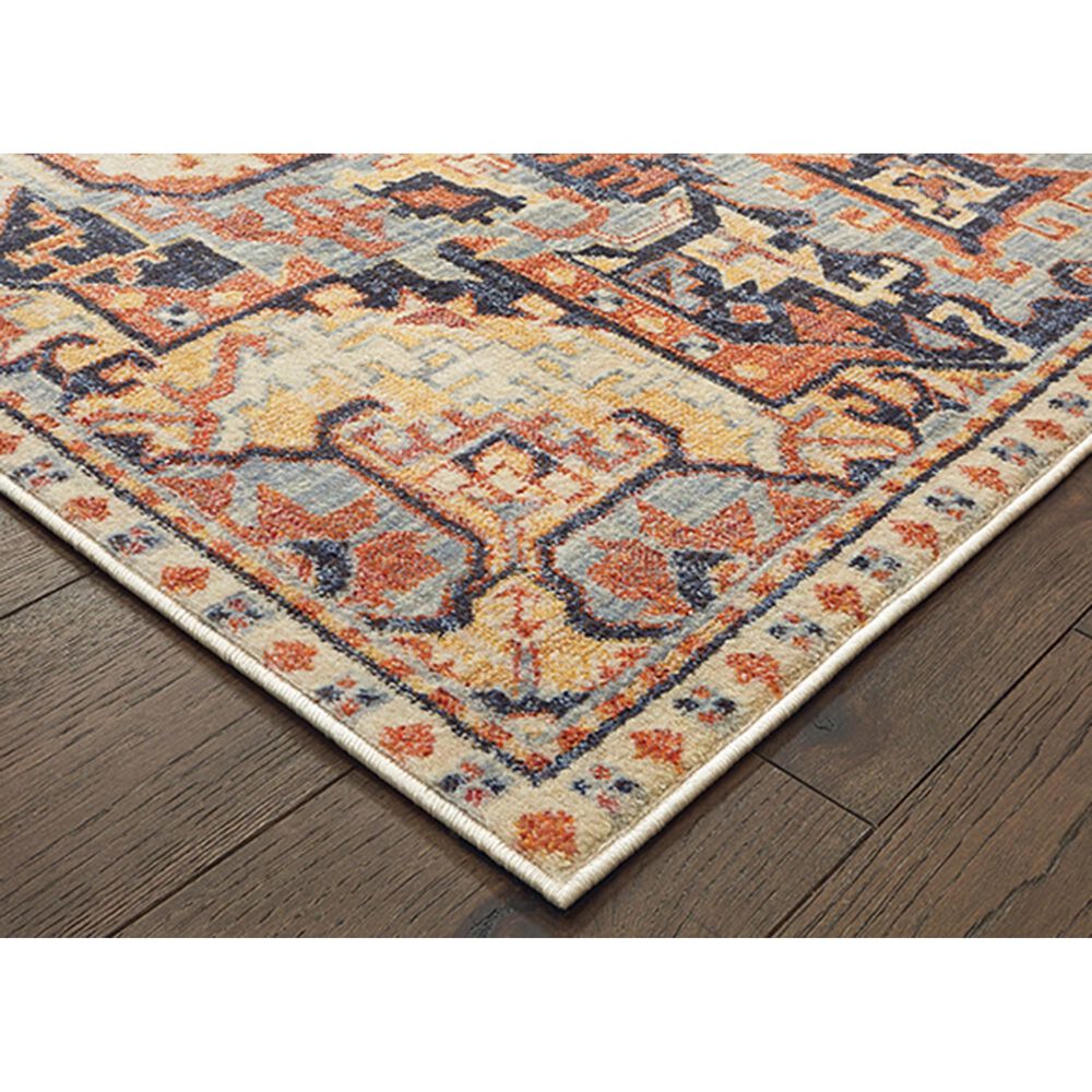 Oriental Weavers Pandora 49S 9&#39;10&quot; x 12&#39;10&quot; Blue and Orange Area Rug, , large