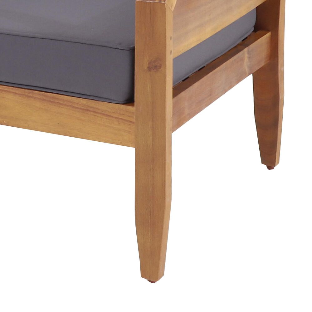 Hearth and Haven Aston Outdoor Sofa with Teak Frame in Gray, , large
