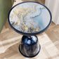 Furniture of America Gleam Round End Table in Polished Blue and Ocean, , large