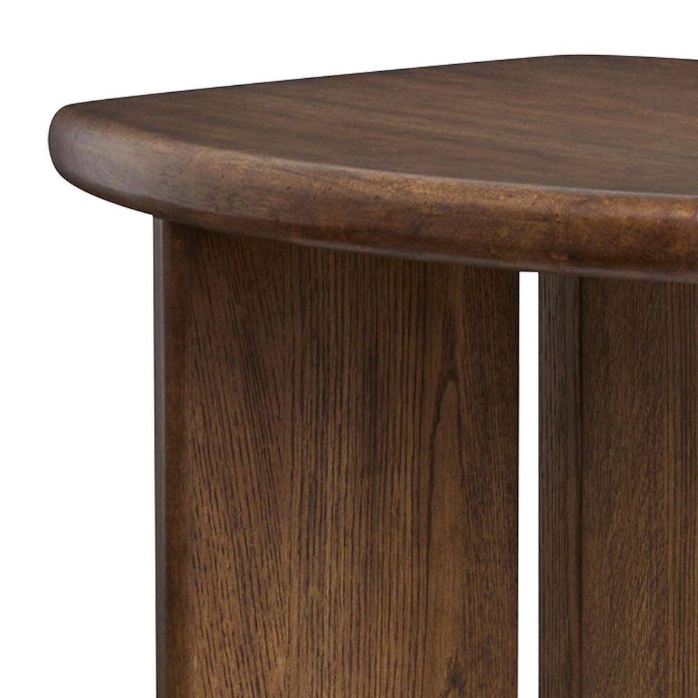 Nicolette Home Phoebe Rectangular End Table in Sienna Brown, , large