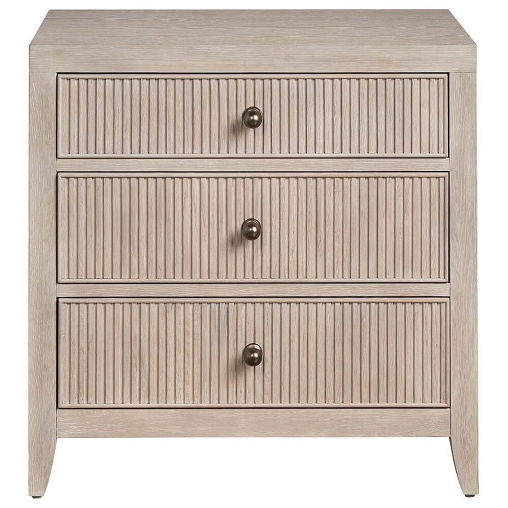 Universal Furniture Avaline Carmen 3 Drawer Nightstand in White Oak with AC and USB Port, , large