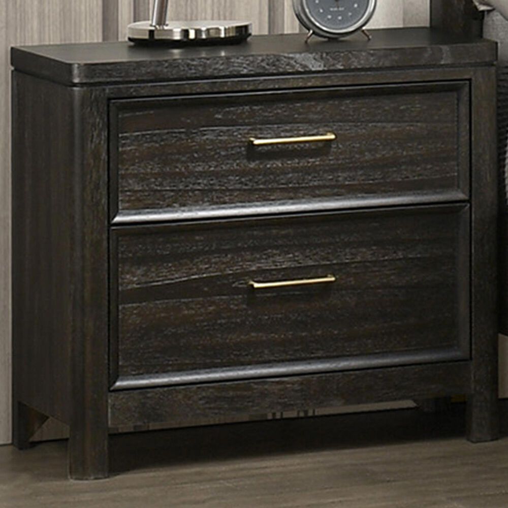Crown Mark Ethel 2-Drawer Nightstand in Brown, , large