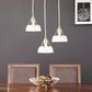 Southern Enterprises Renmarco 3-Light Cluster Pendant in Antique Brass and White, , large