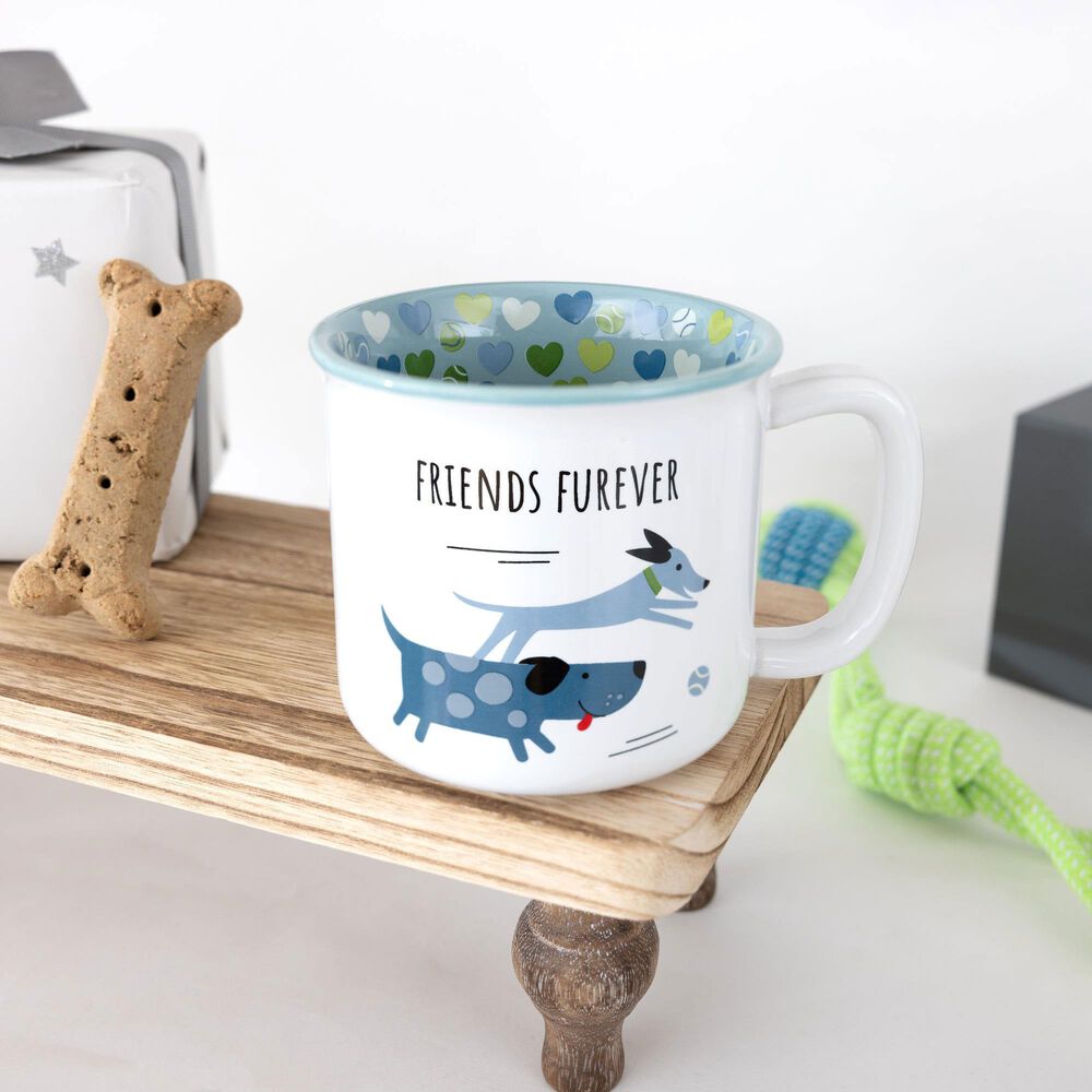 Pavilion Friends Furever 18 Oz Mug in White and Blue, , large
