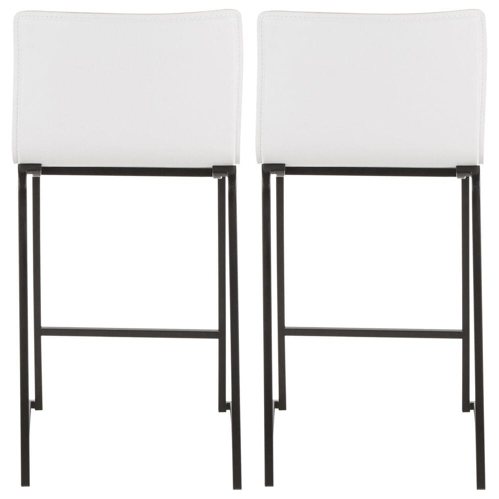Lumisource Mara Counter Stool with White Cushion in Black &#40;Set of 2&#41;, , large