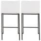 Lumisource Mara Counter Stool with White Cushion in Black (Set of 2), , large