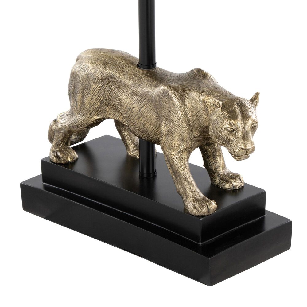 Grandview Gallery Panther Polyresin Table Lamp in Black and Gold, , large