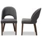Baxton Studio Wesley Side Chair with Dark Grey Cushion in Walnut (Set of 2), , large