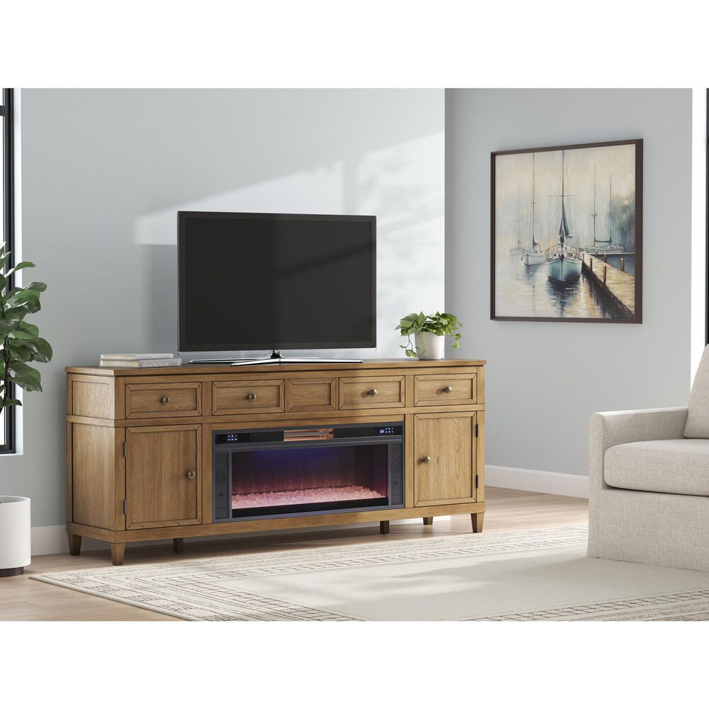 Ashley Sharlance 81" XL TV Stand in Light Brown, , large