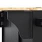 HOMLUX 59.3"" Kitchen Island with Trash Can Storage in Black and Natural, , large