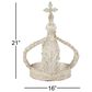 Maple and Jade Royal Crown Sculpture in Matte Antique White, , large