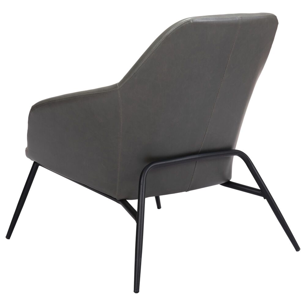 Zuo Modern Manuel Accent Chair in Gray Faux Leather, , large