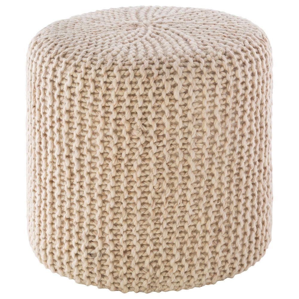 Surya Prado Pouf in Ivory, , large
