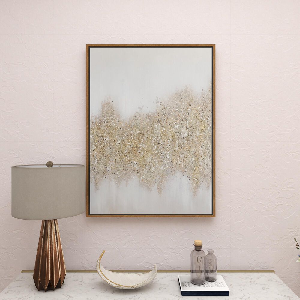 CosmoLiving by Cosmopolitan 40&quot; x 30&quot; Abstract Wall Art in Silver, White, Gold and Gray, , large
