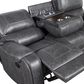 Crystal City Keily Manual Reclining Sofa with Dropdown Table in Dove Grey, , large